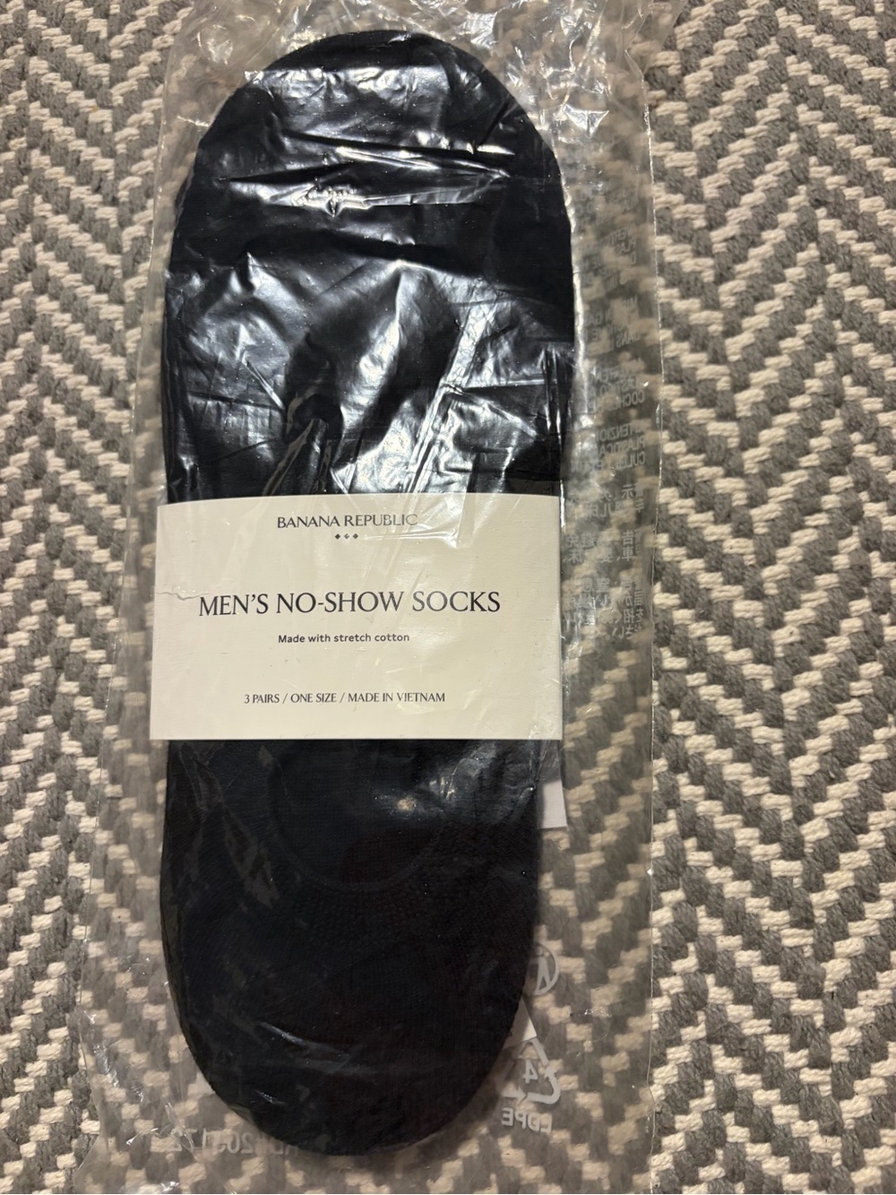NWT Banana Republic Men's No-Show Socks - Black (3 Pack)